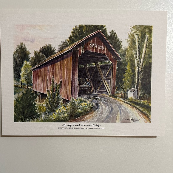 Sandy Creek Covered Bridge 9”x 12” Print - Picture 4 of 4